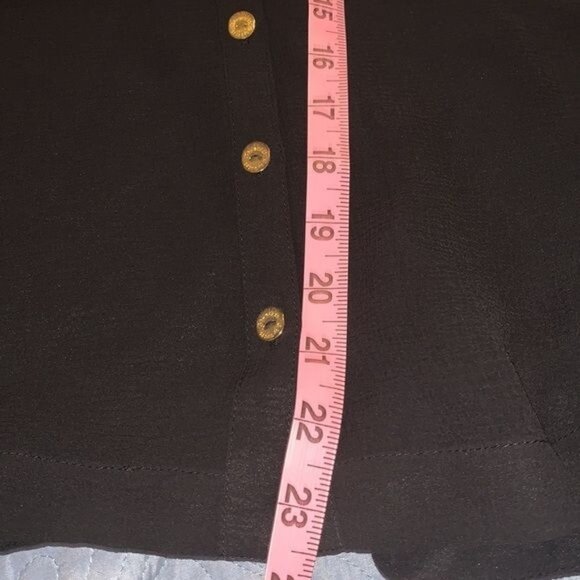 Guess G Womens Cold Shoulder Black Blouse With Gold Buttons XS New - Picture 9 of 9